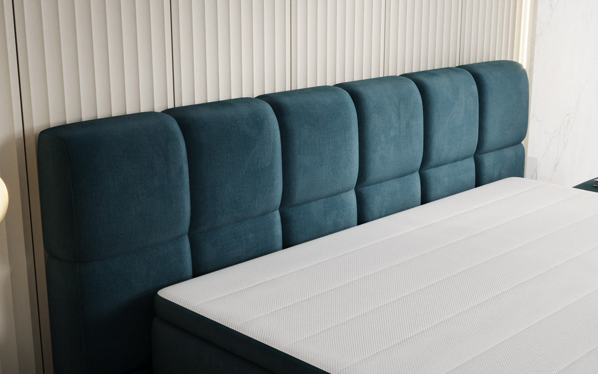 Boxspringbett Bombo mit Stauraum in Samt
