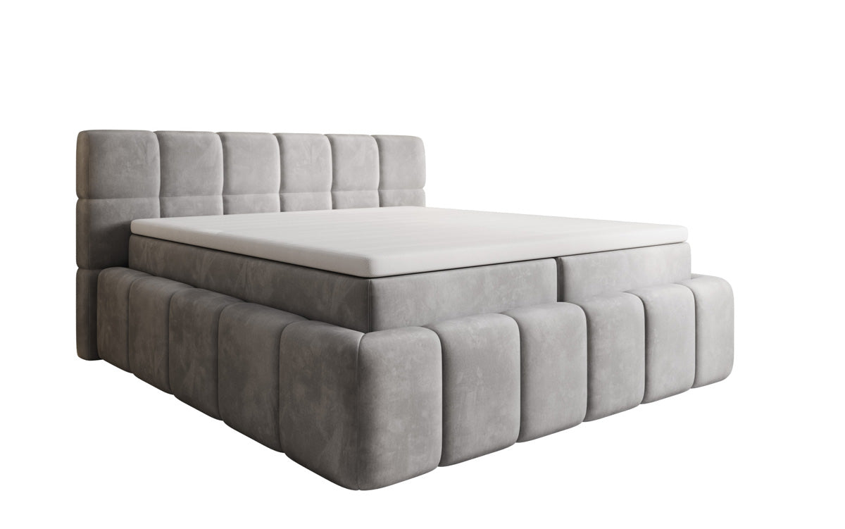 Boxspringbett Bombo mit Stauraum in Samt