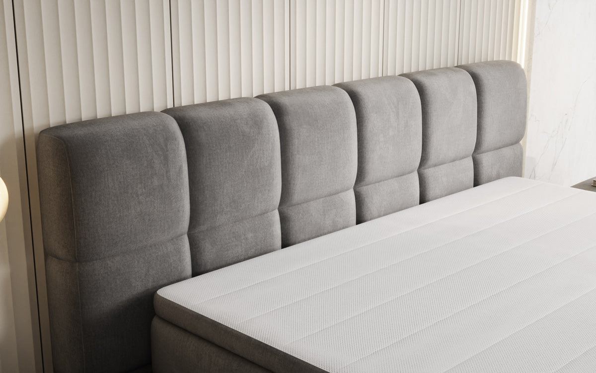 Boxspringbett Bombo mit Stauraum in Samt
