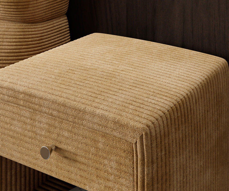 Designer Nachttisch Amy in Cord
