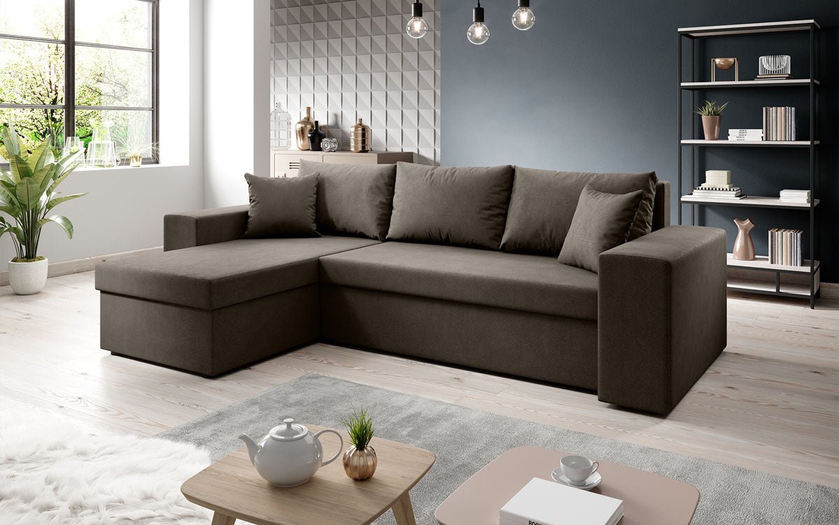 Designer Sofa Denver Stoff mit Schlaf- und Klappfunktion