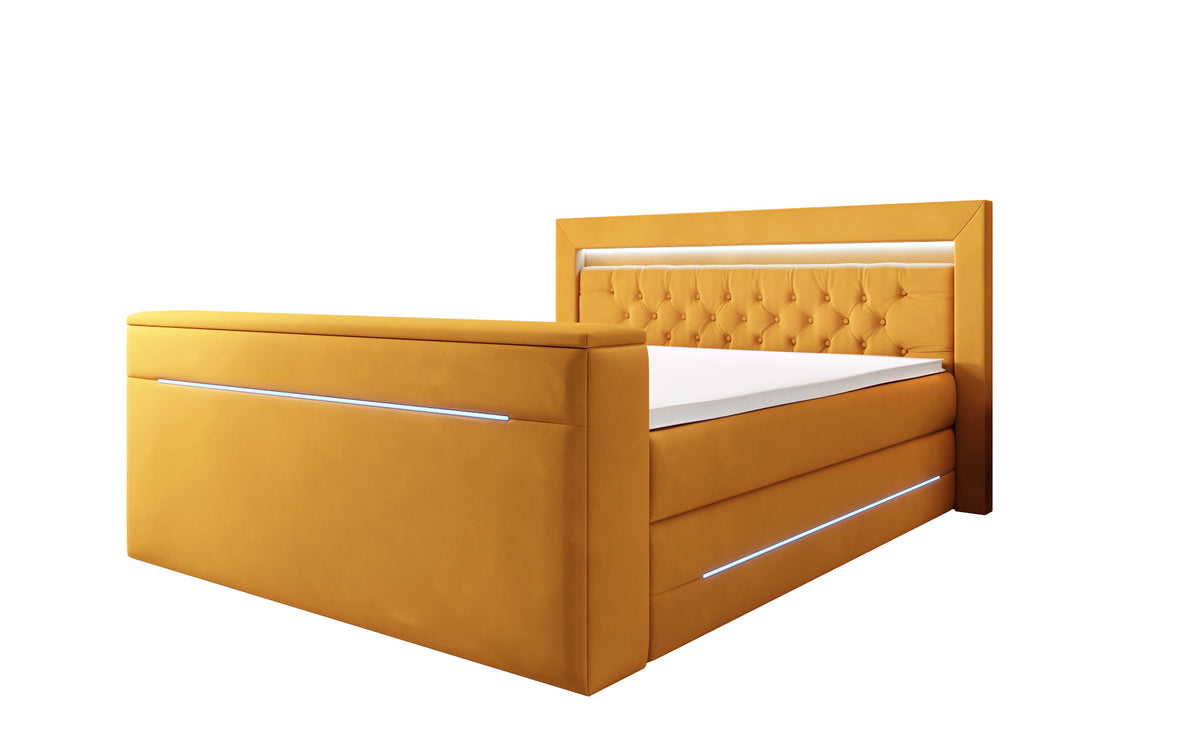 Boxspringbett Pluto mit TV Lift, RGB und Stauraum