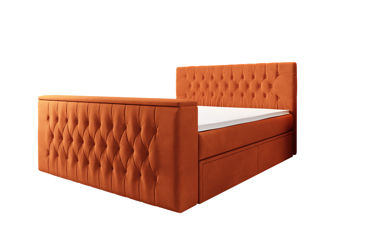 Boxspringbett Vulnero mit TV Lift und Stauraum (2 Schubladen)