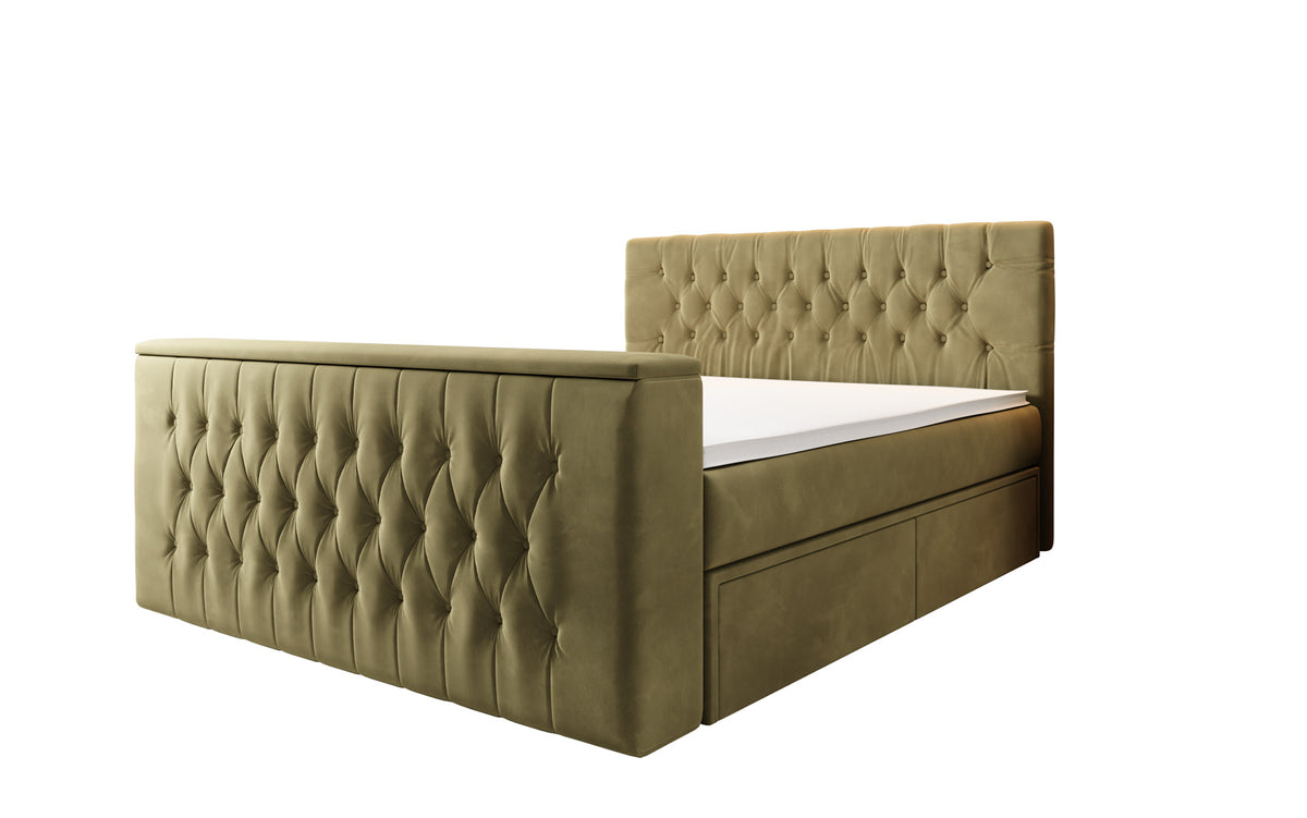 Boxspringbett Vulnero mit TV Lift und Stauraum (2 Schubladen)