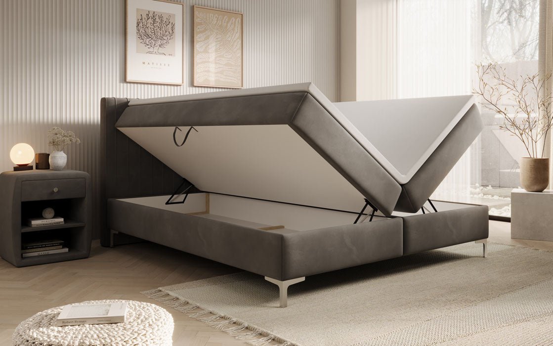 Boxspringbett Leona Samt mit Stauraum