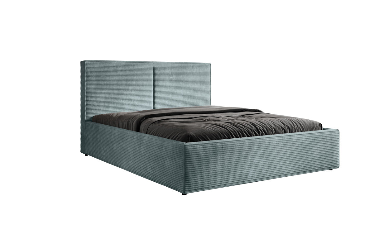 Designer Polsterbett Elara in Cord mit Stauraum