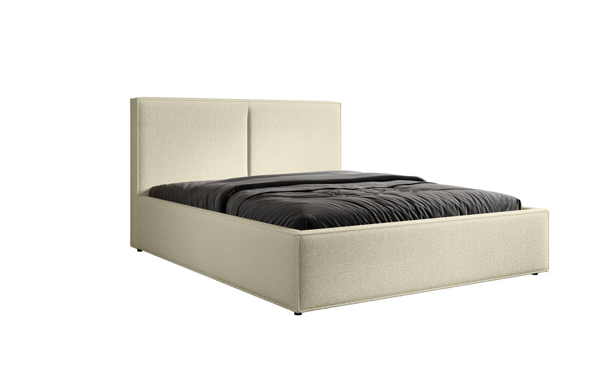 Designer Polsterbett Elara in Bouclé mit Stauraum