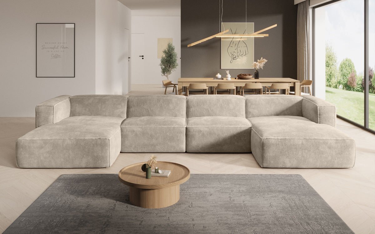 Designer Sofa Comfy U in Cord