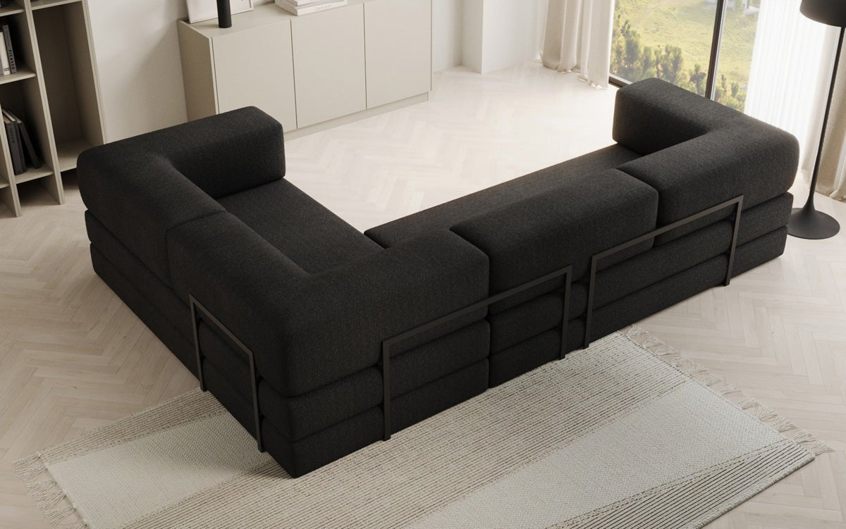 Canapé Designer Lazy L fermé en Bouclé