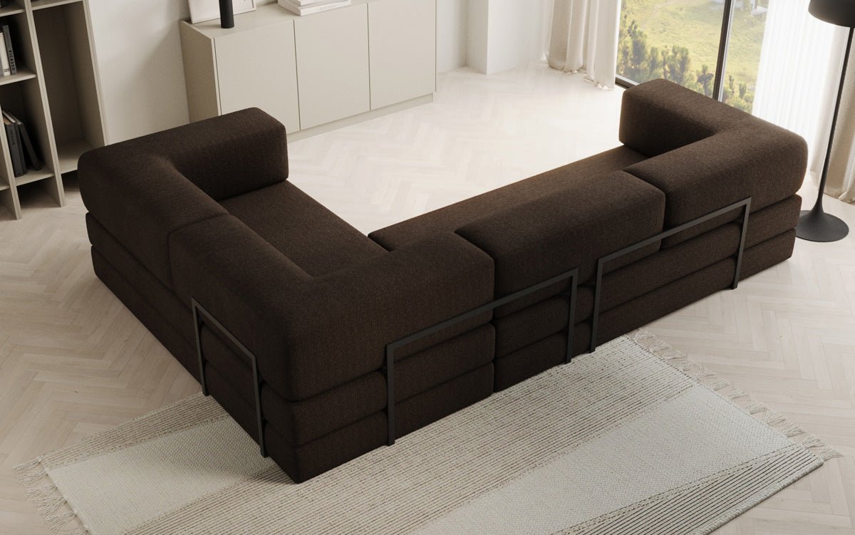 Canapé Designer Lazy L fermé en Bouclé