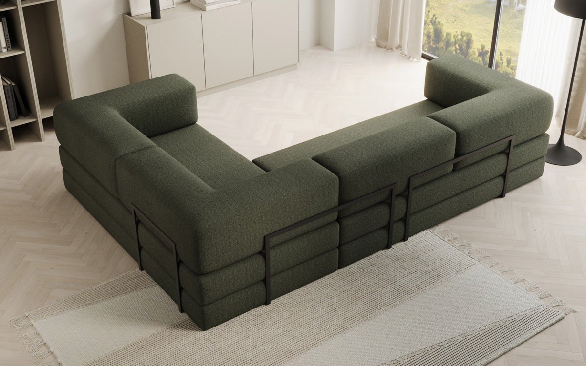Canapé Designer Lazy L fermé en Bouclé