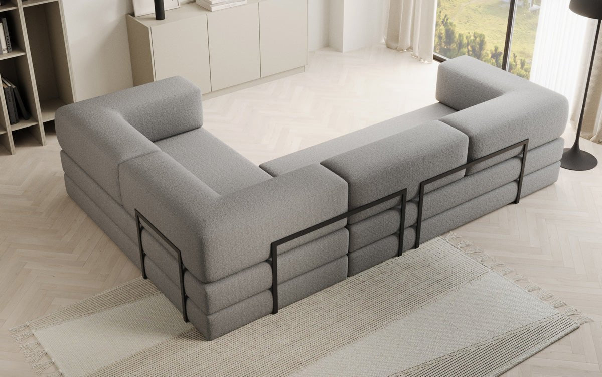 Canapé Designer Lazy L fermé en Bouclé