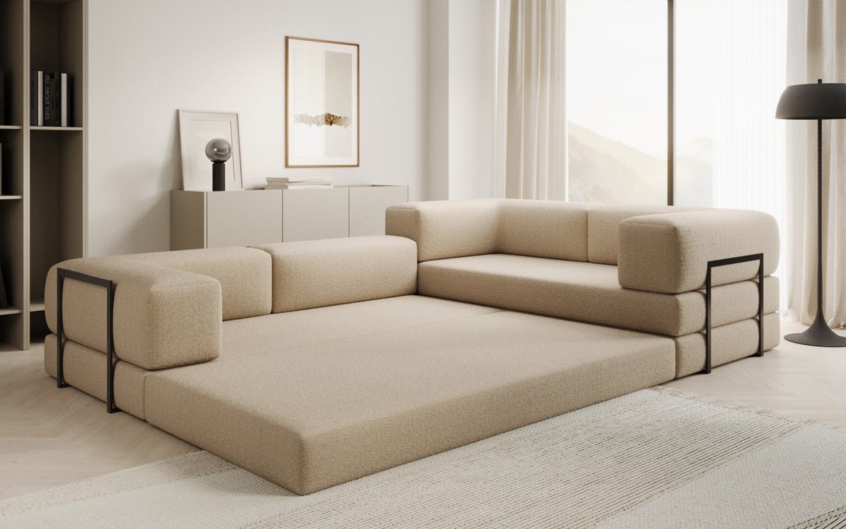 Canapé Designer Lazy L fermé en Bouclé