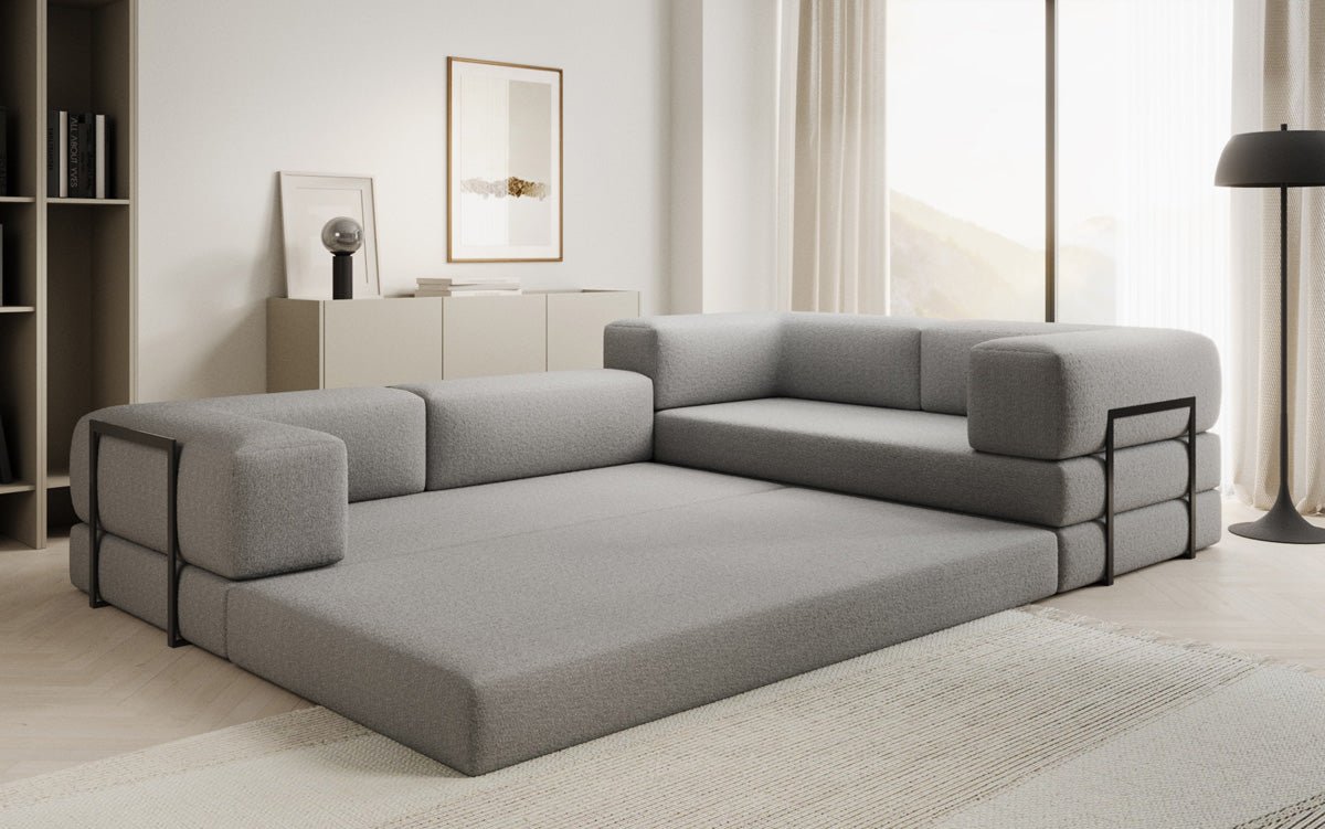 Canapé Designer Lazy L fermé en Bouclé