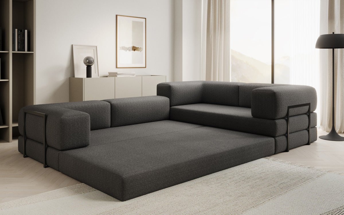 Canapé Designer Lazy L fermé en Bouclé