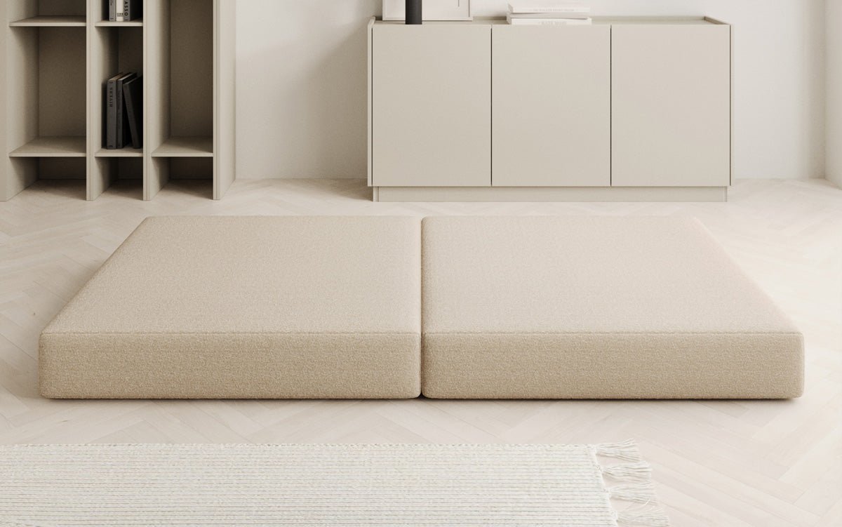 Beistellhocker Lazy in Bouclé
