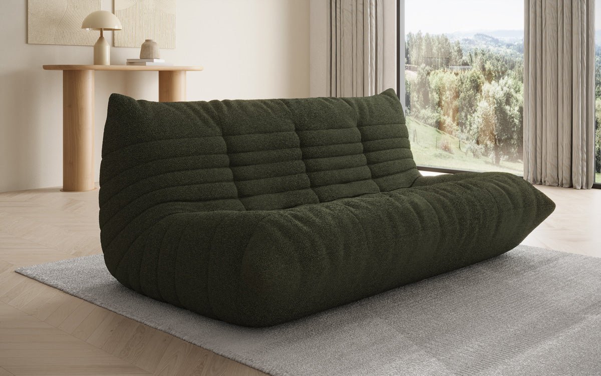 Designer 3 Sitzer Sofa Calmo in Teddy Bouclé