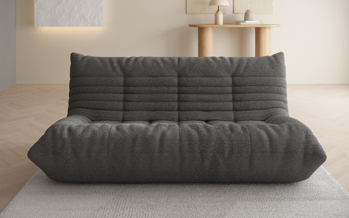 Designer 3 Sitzer Sofa Calmo in Teddy Bouclé