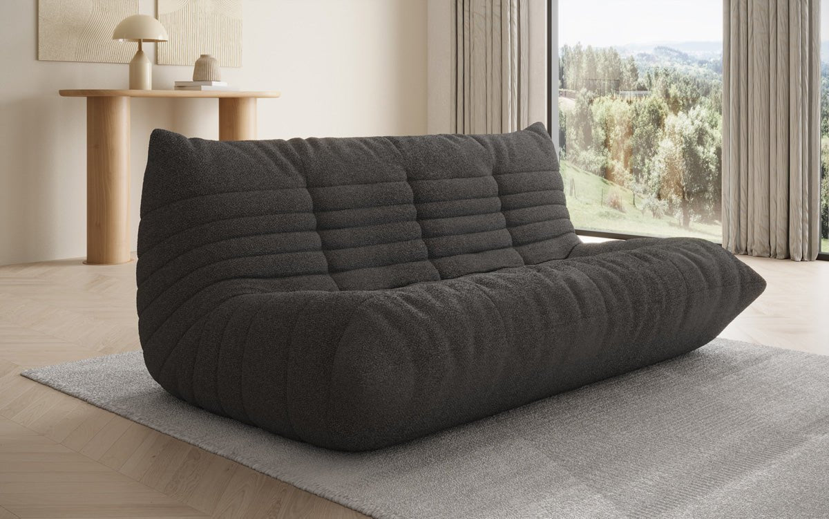 Designer 3 Sitzer Sofa Calmo in Teddy Bouclé