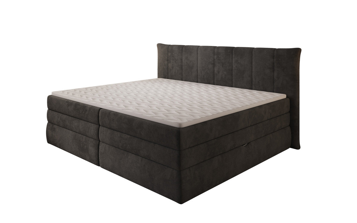 Familien Boxspringbett Stella in 220/240x200 mit Stauraum in Cord