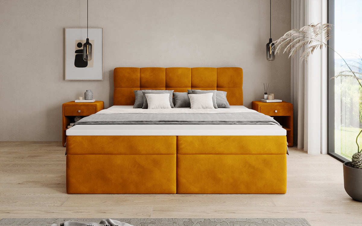 Boxspringbett Cozy II Samt mit Stauraum