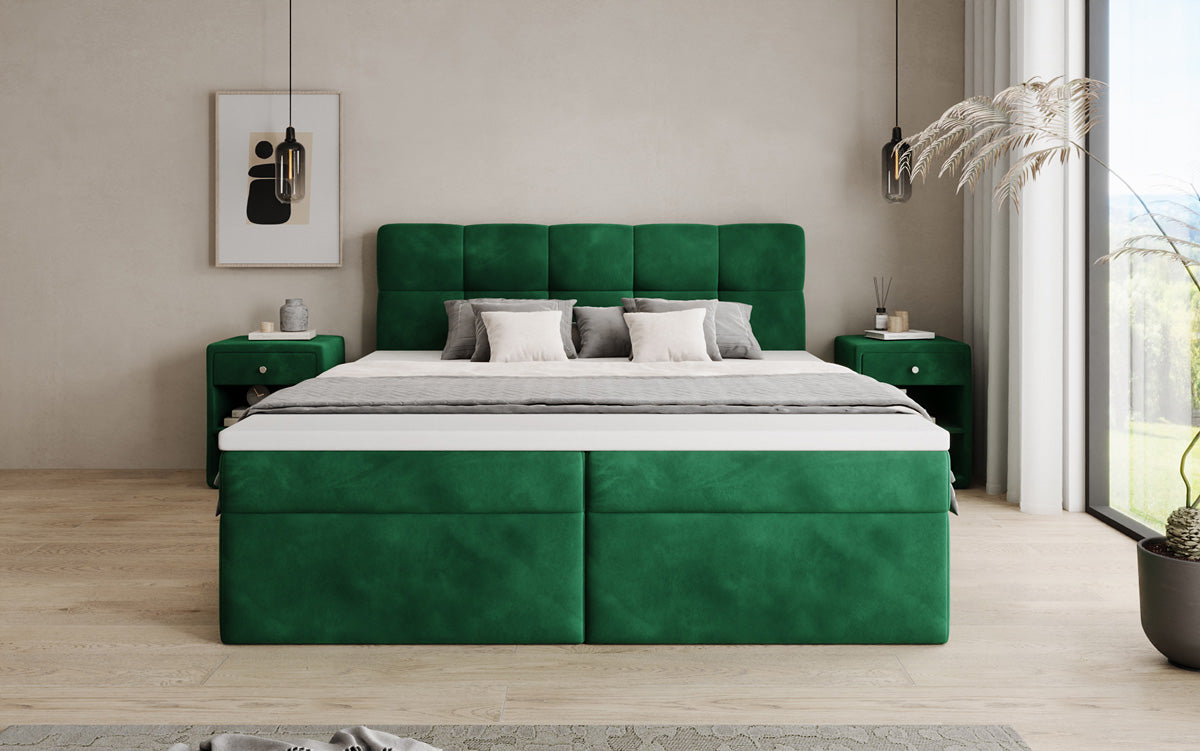 Boxspringbett Cozy II Samt mit Stauraum