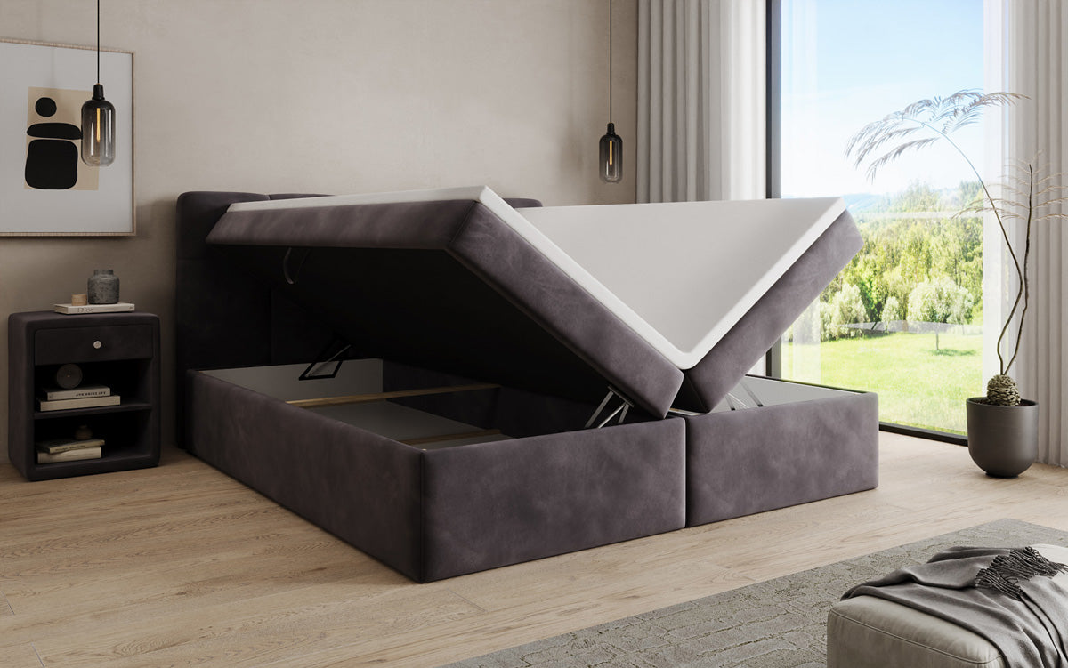 Boxspringbett Cozy II Samt mit Stauraum