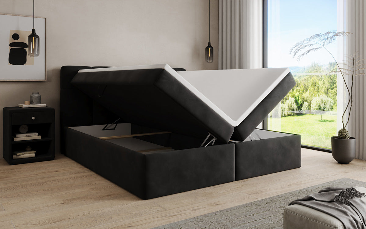 Boxspringbett Cozy II Samt mit Stauraum