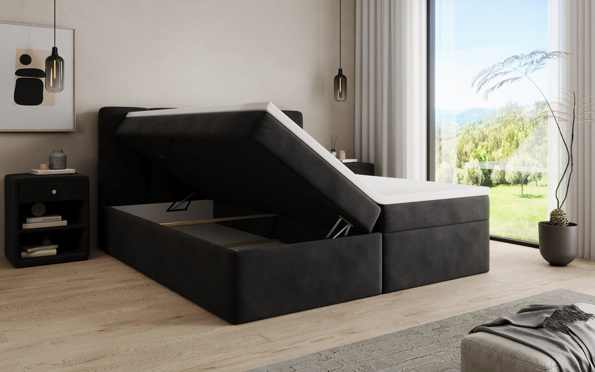 Boxspringbett Cozy II Samt mit Stauraum