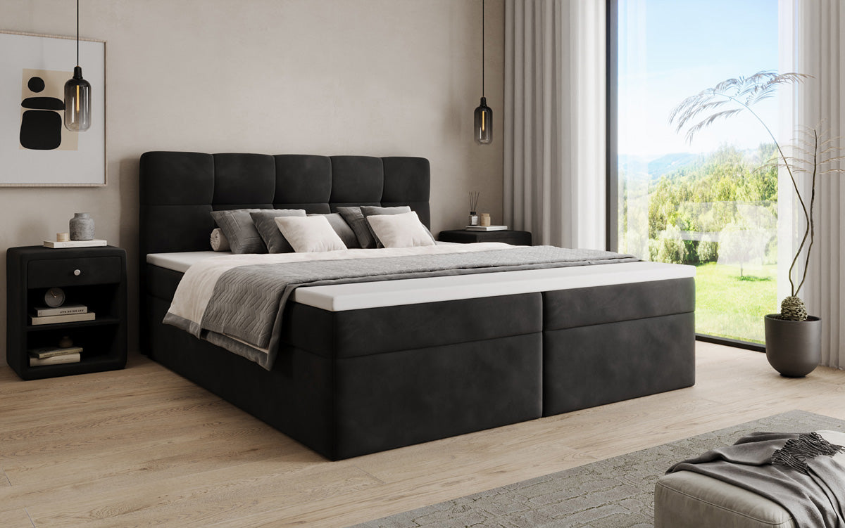 Boxspringbett Cozy II Samt mit Stauraum