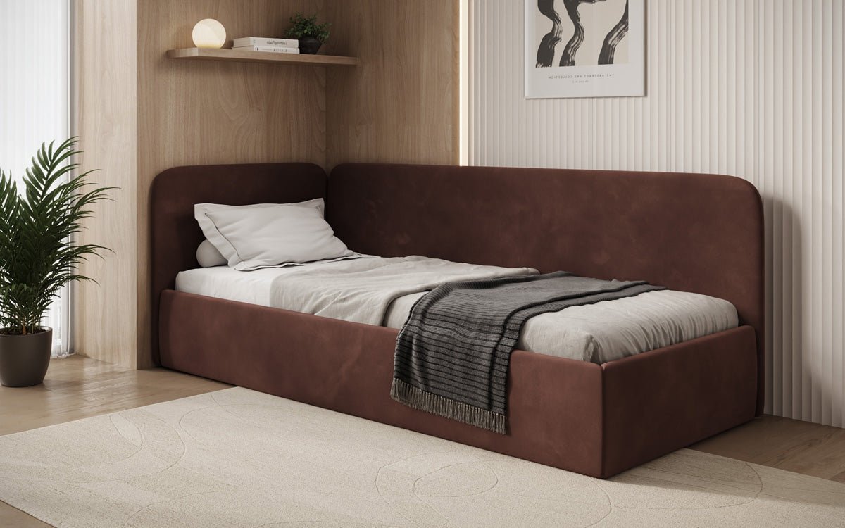 Designer Polsterbett/Gästebett/Sofa Cleo mit Stauraum