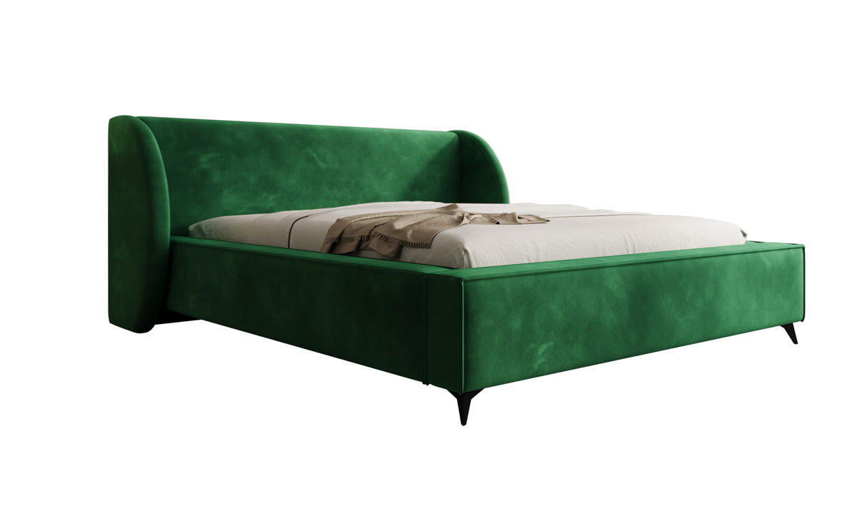 Designer Polsterbett Freya in Samt mit Stauraum