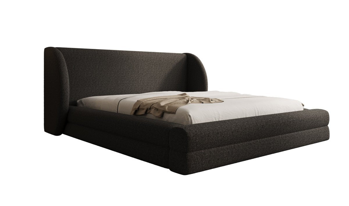 Designer Polsterbett Liv in Teddy Bouclé mit Stauraum