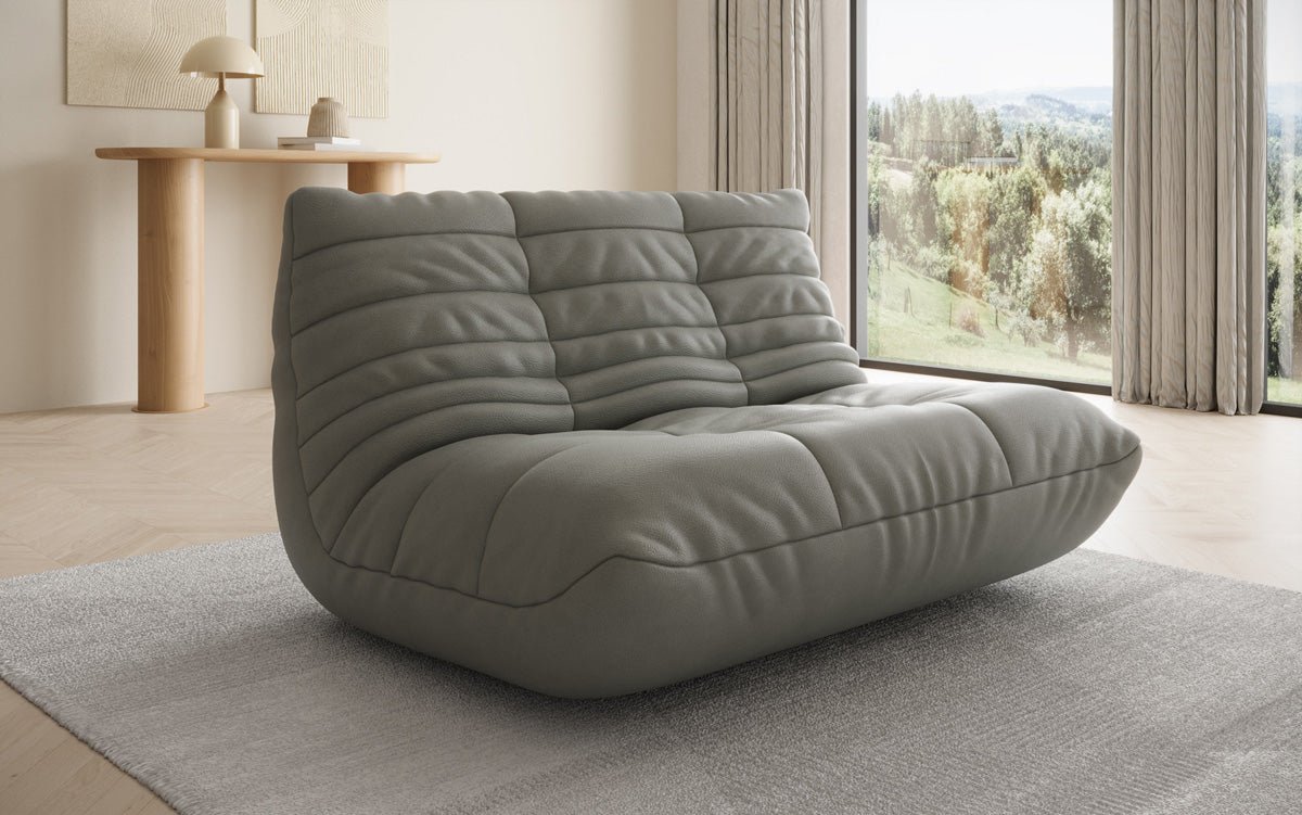 Designer 2 Sitzer Sofa Calmo in Echtleder