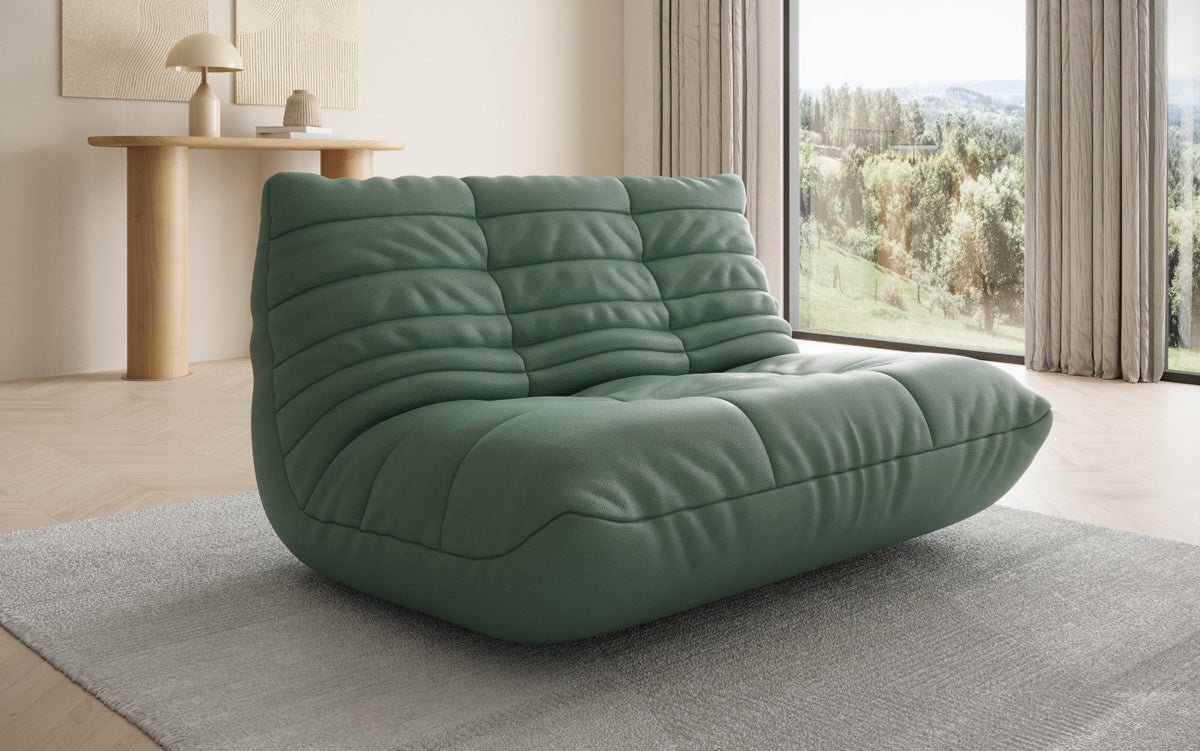 Designer 2 Sitzer Sofa Calmo in Echtleder