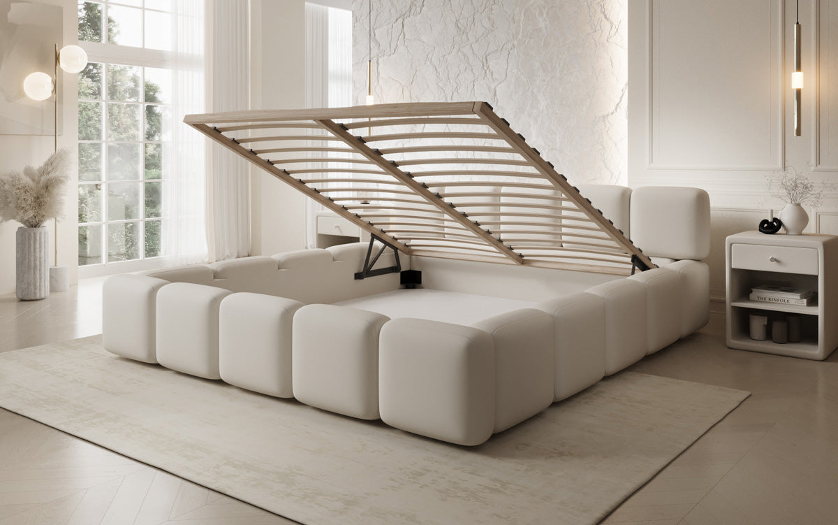 Designer Polsterbett Giulia Bouclé mit Stauraum
