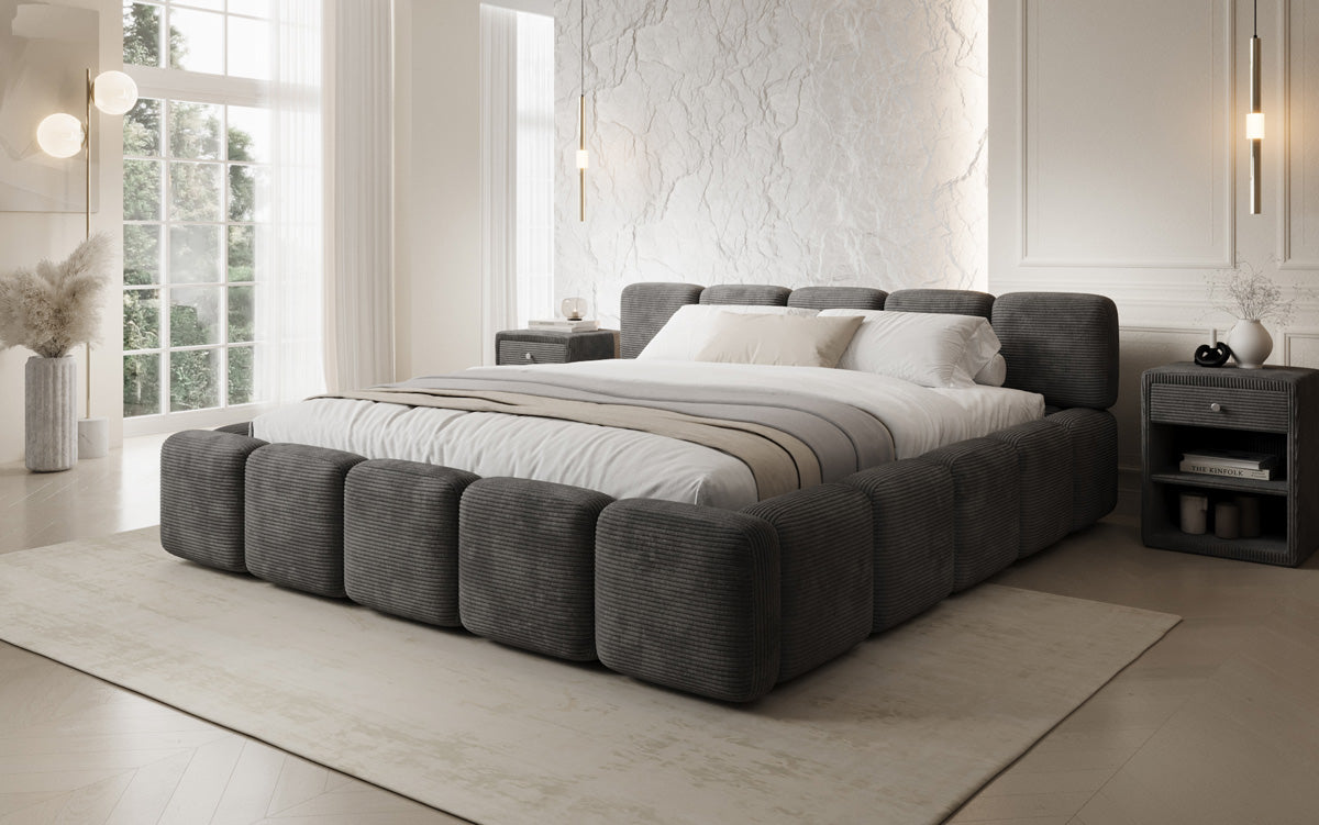 Designer Polsterbett Giulia Cord mit Stauraum
