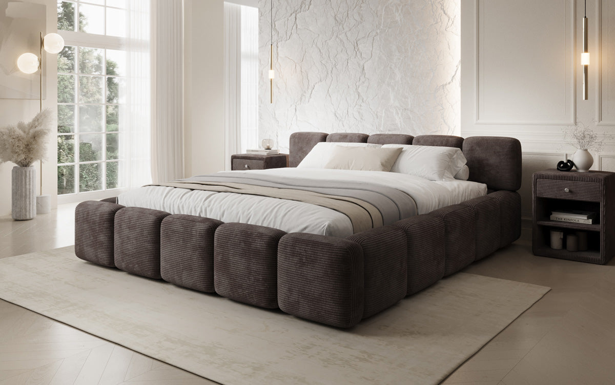 Designer Polsterbett Giulia Cord mit Stauraum