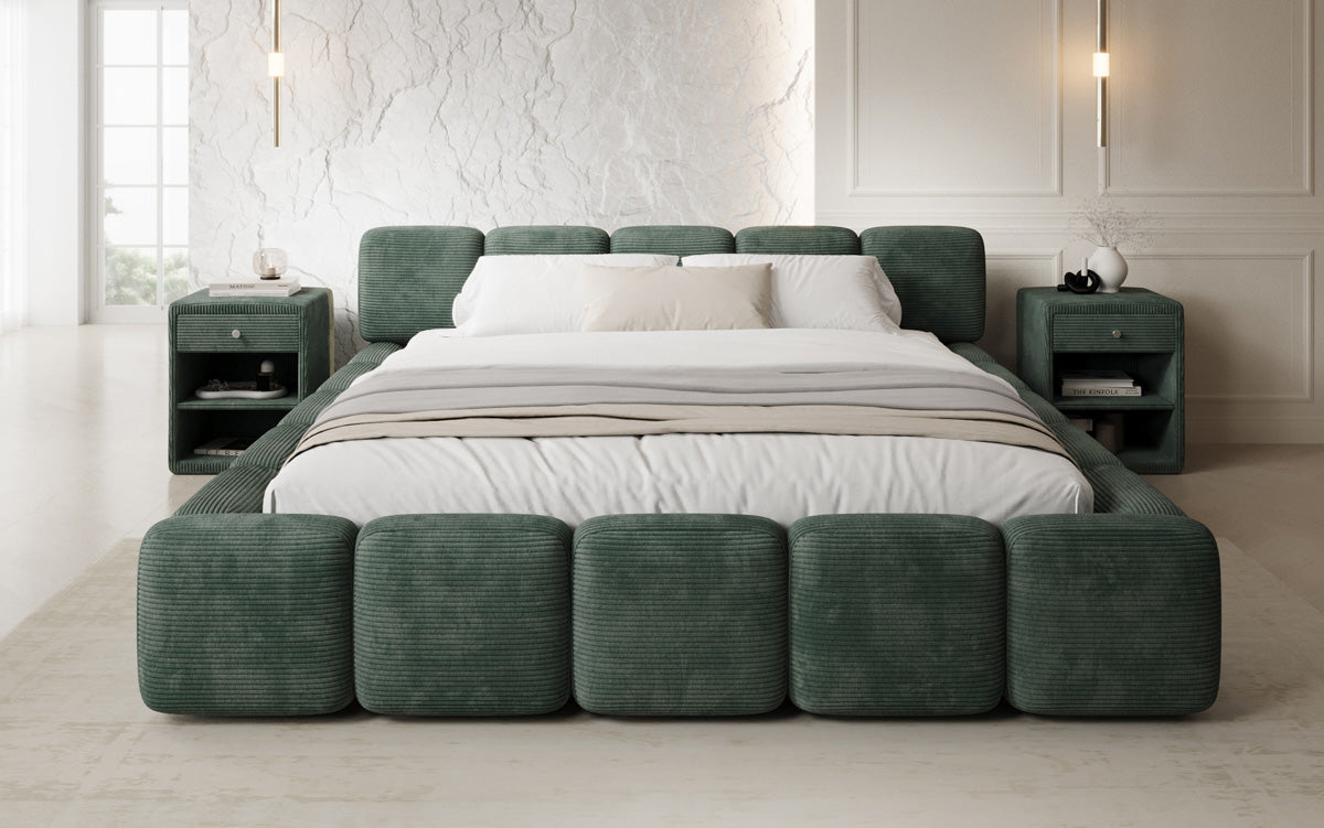 Designer Polsterbett Giulia Cord mit Stauraum