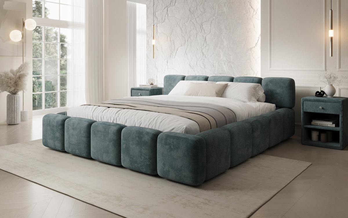 Designer Polsterbett Giulia Cord mit Stauraum
