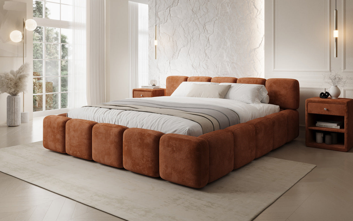 Designer Polsterbett Giulia Cord mit Stauraum