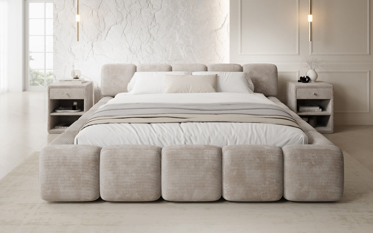 Designer Polsterbett Giulia Cord mit Stauraum