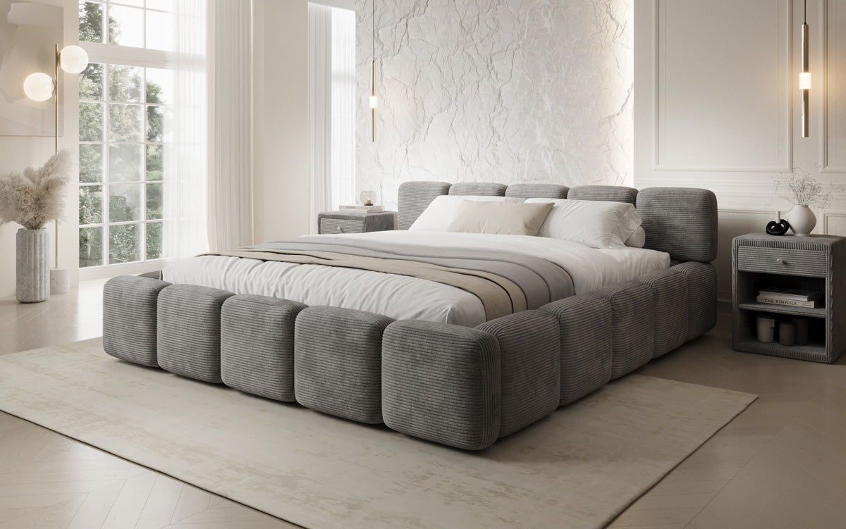 Designer Polsterbett Giulia Cord mit Stauraum