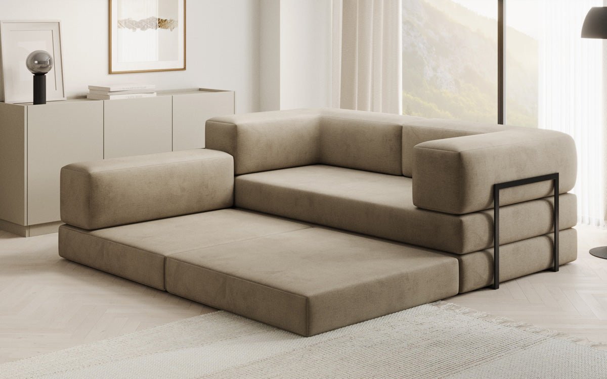 Designer Sofa Lazy L Mini in Samt