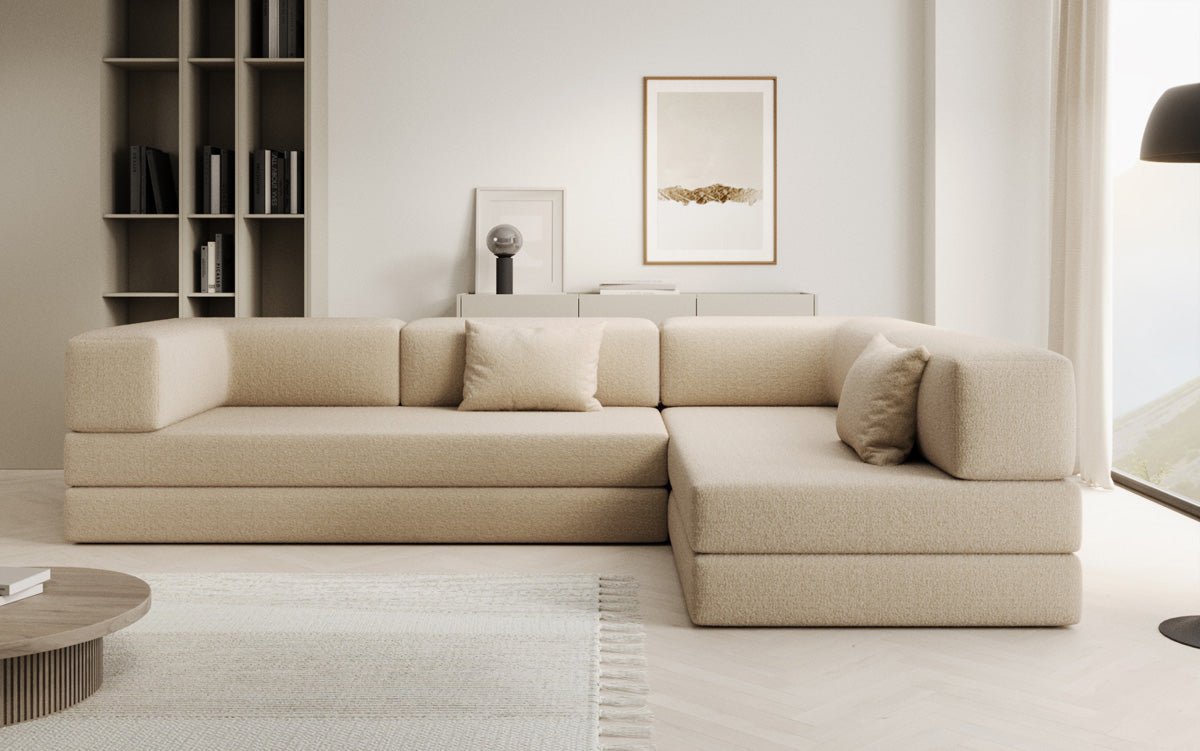 Designer Sofa Lazy L in Bouclé