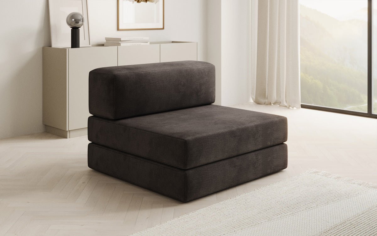 Designer Sofa Mittelmodul Lazy in Samt