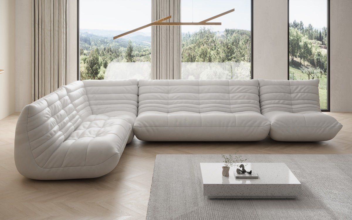 Designer Sofa Wohnlandschaft Calmo in Echtleder