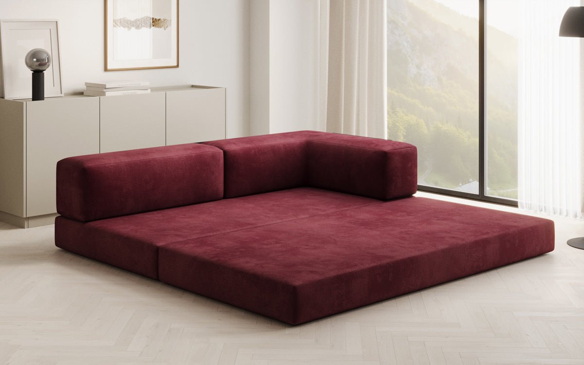 Designer Sofa/Chaise Longue Lazy in Samt