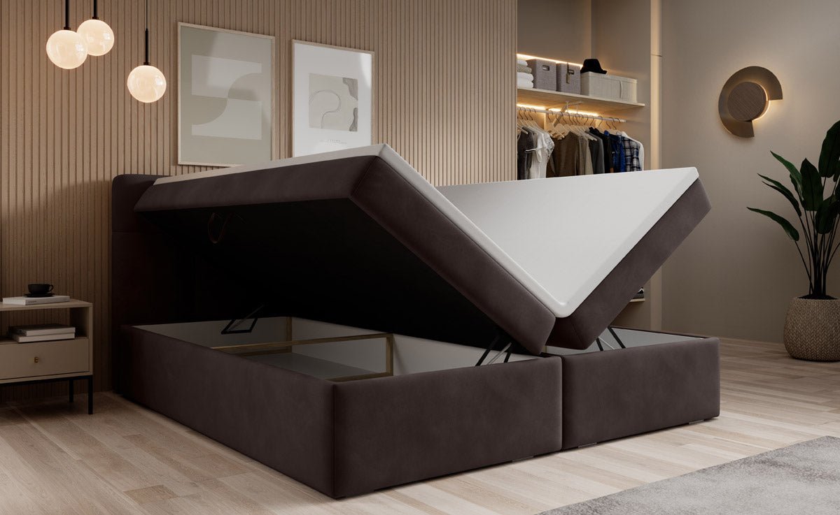 Boxspringbett Cozy II Samt mit Stauraum