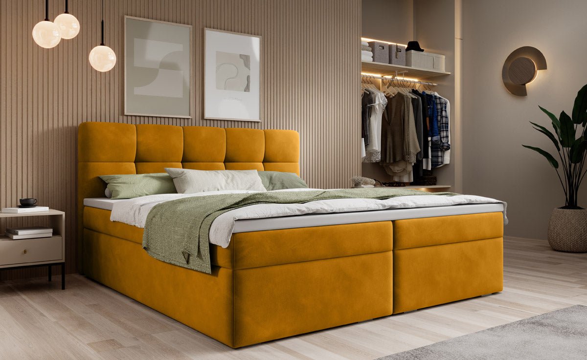 Boxspringbett Cozy II Samt mit Stauraum